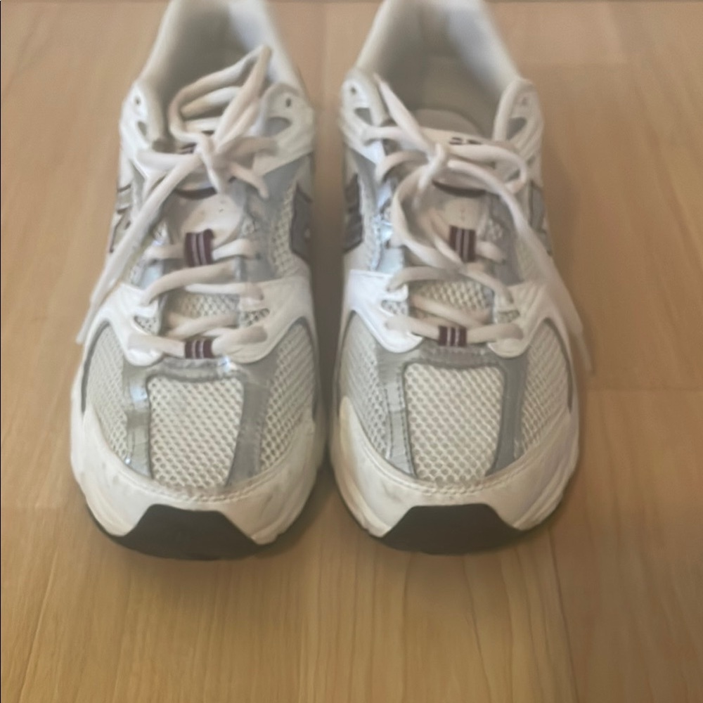 White and Gray Athletic Sneakers